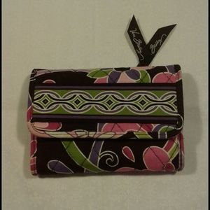 Vera Bradley trifold Euro wallet, purple punch